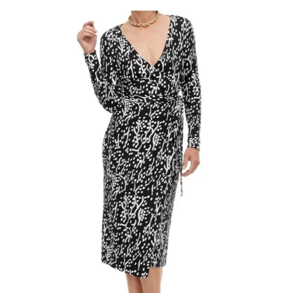 NWT Diane Von Furstenberg for Target Black and White Soft Wrap Dress Sz XXS